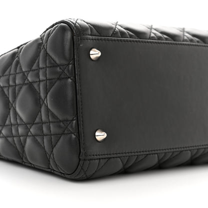 Christian Dior Lambskin Cannage Medium Lady Dior Black 10 of 11