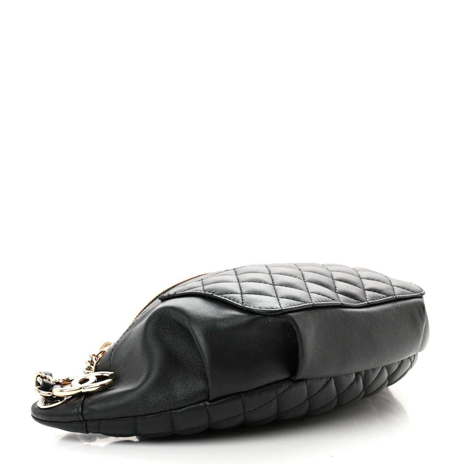 Chanel Lambskin Quilted Waist Bag Fanny Pack Black 4 of 15