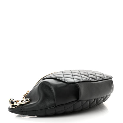 Chanel Lambskin Quilted Waist Bag Fanny Pack Black 4 of 15