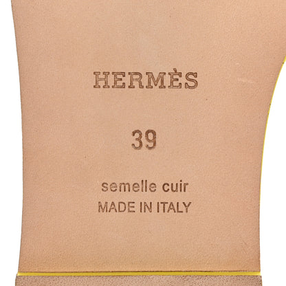 Hermes Epsom Oran Sandals 39 Jaune Curcuma 6 of 12