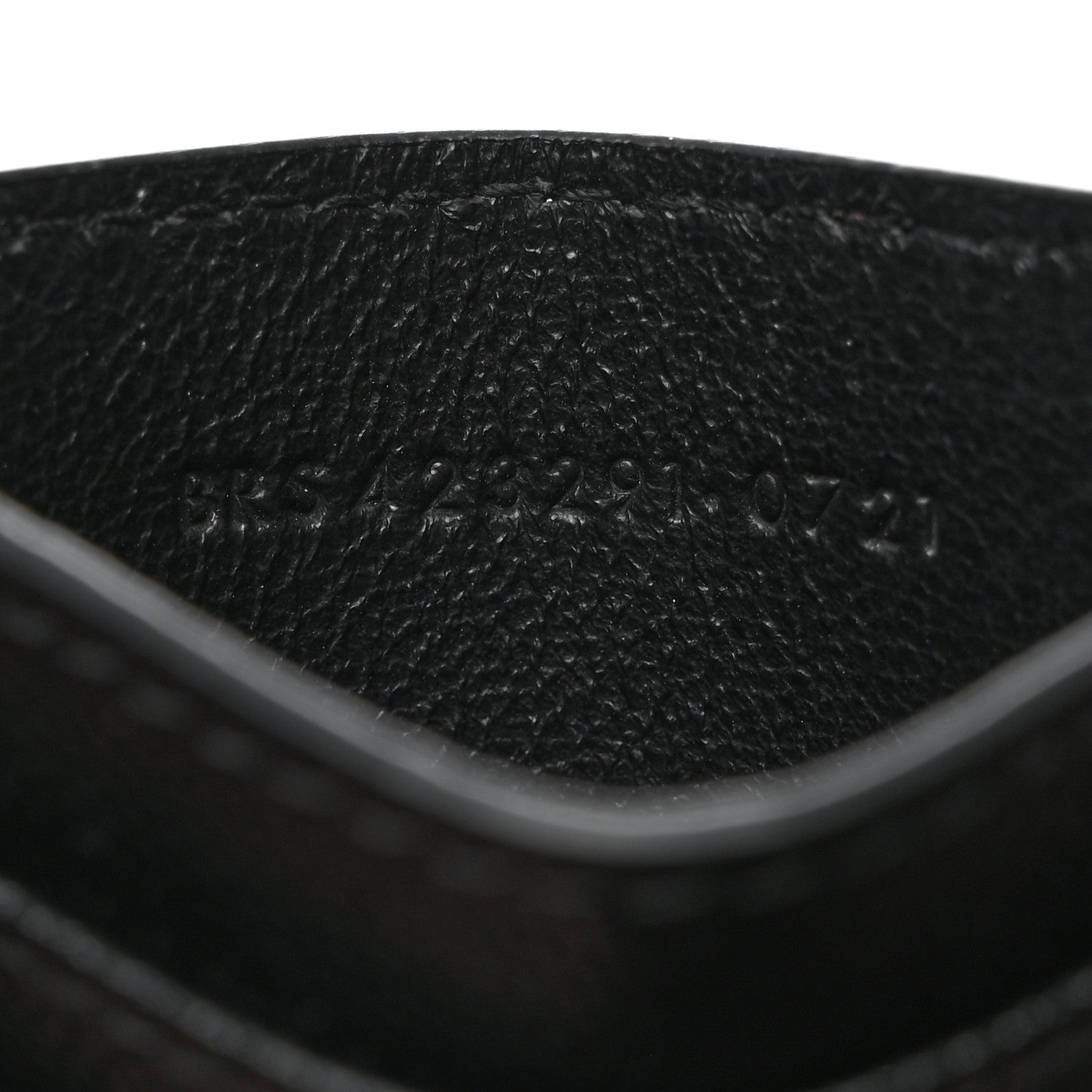 Saint Laurent Grain De Poudre Matelasse Chevron Monogram Credit Card Case Black 7 of 8