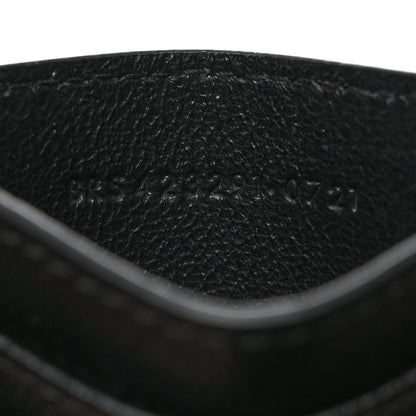 Saint Laurent Grain De Poudre Matelasse Chevron Monogram Credit Card Case Black 7 of 8