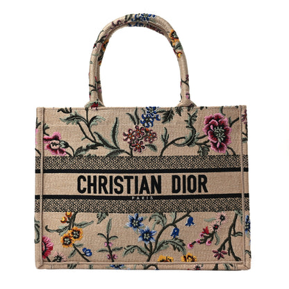 Christian Dior Raffia Embroidered Petites Fleurs Medium Book Tote Natural 1 of 7