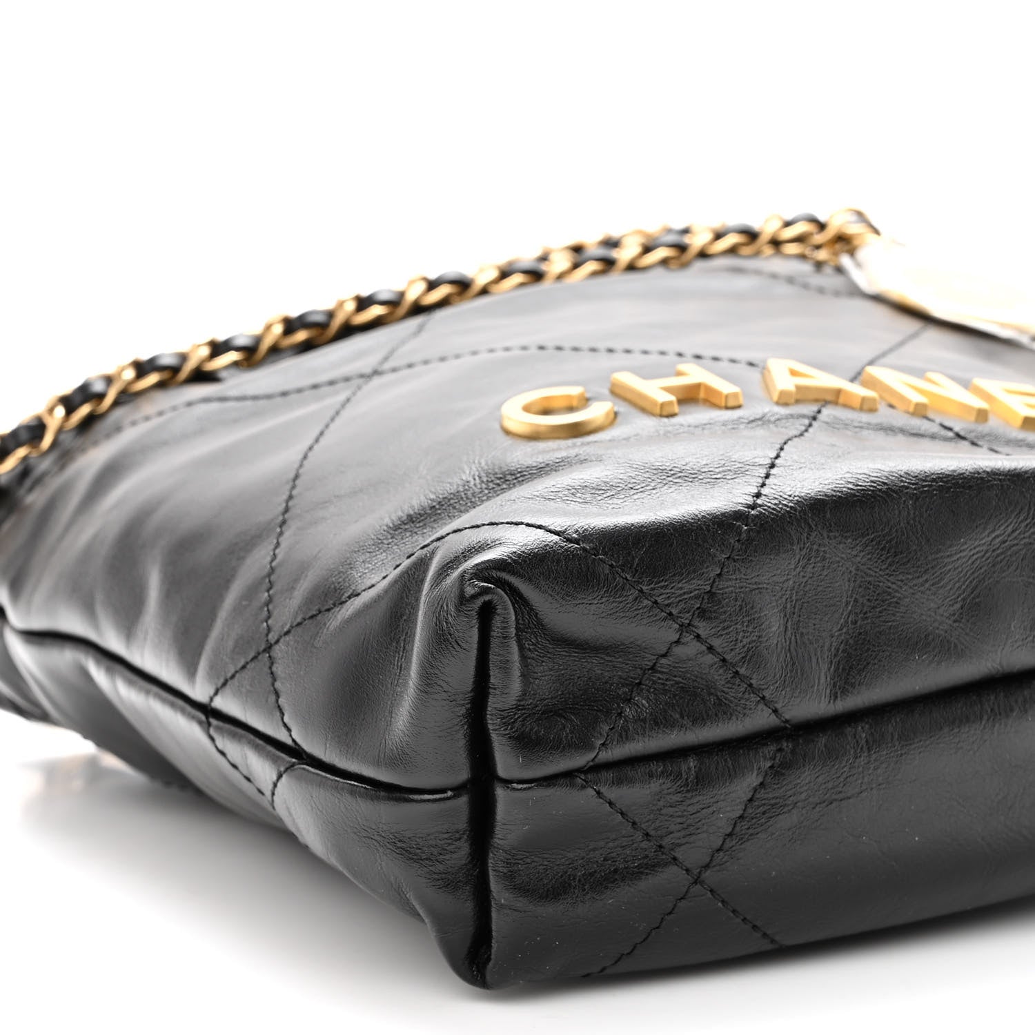 Chanel Shiny Calfskin Quilted Mini Chanel 22 Black 9 of 10