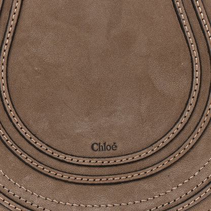 Chloe Suede Calfskin Small Marcie Saddle Bag Flannel Grey 7 of 9