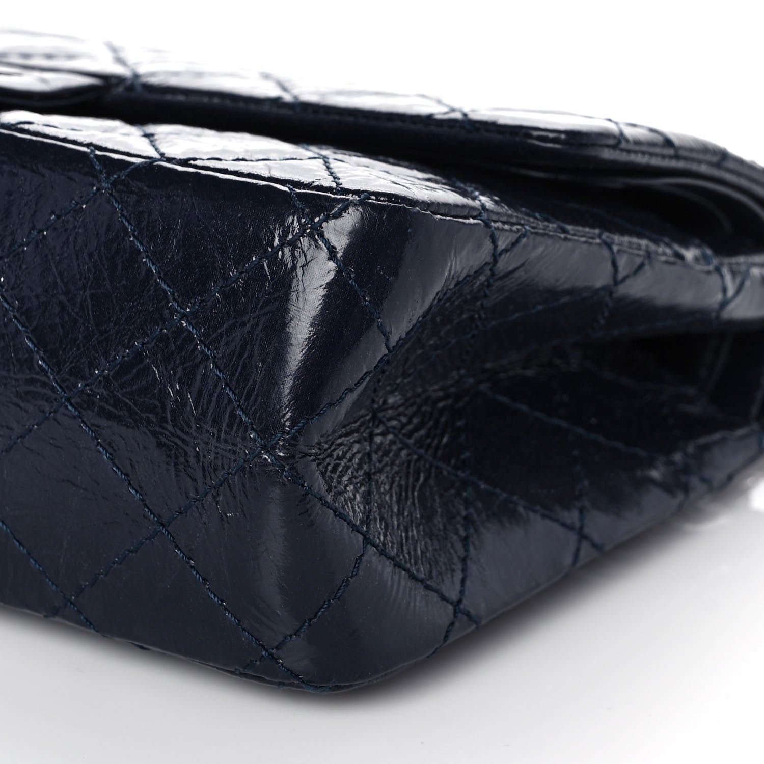 Chanel Distressed Patent Quilted 2.55 Reissue 225 Flap Navy 6 of 16