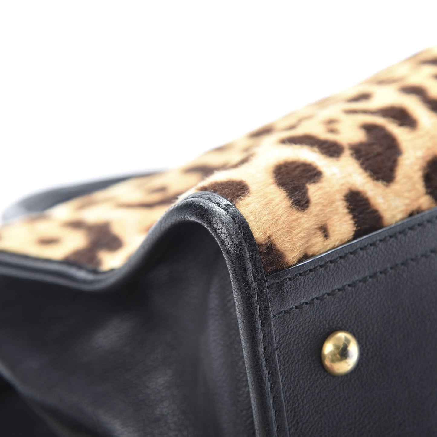 Pony Hair Calfskin Leopard Print Medium Cabas Chyc Black