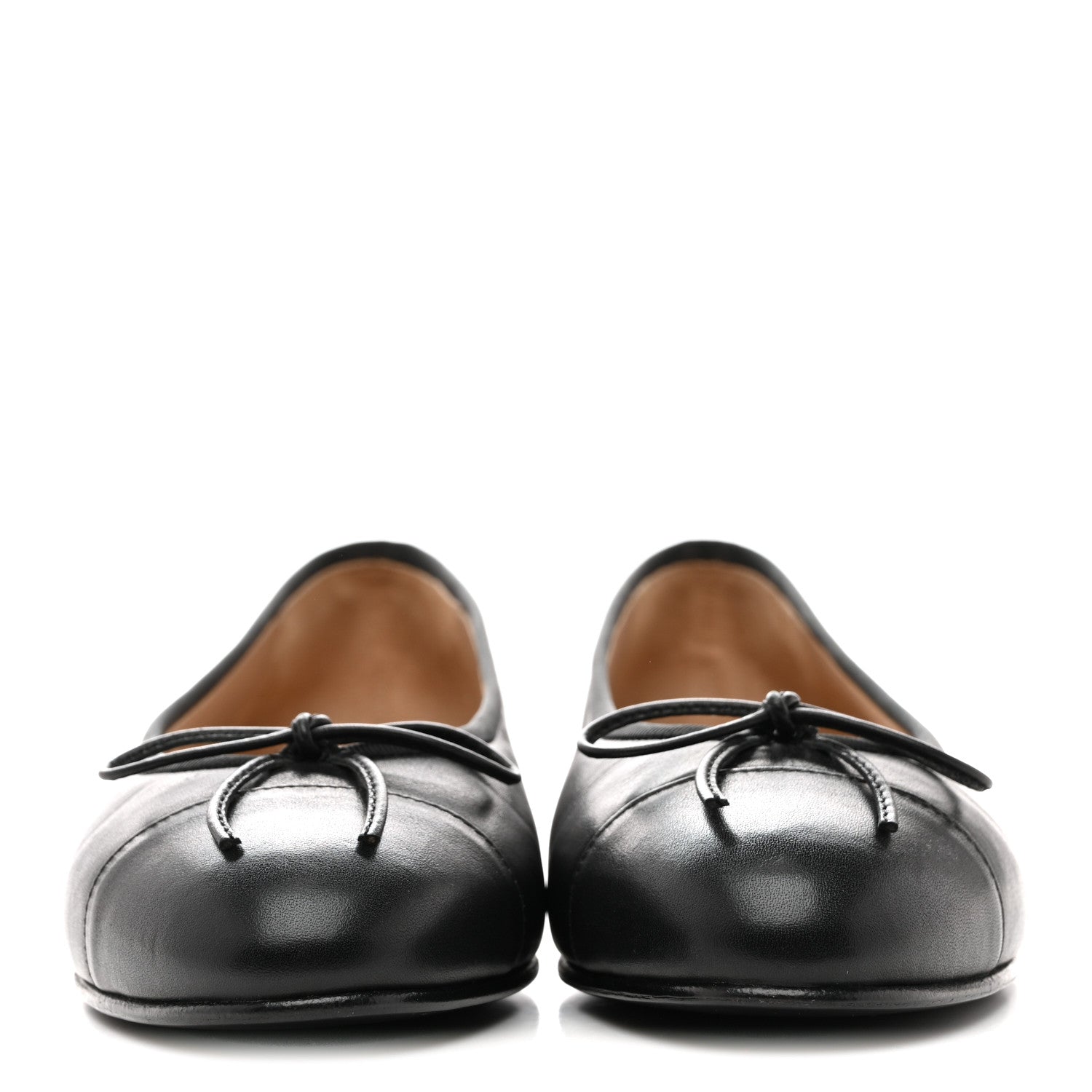 Chanel Lambskin Cap Toe CC Uniform Ballerina Flats 37 Black 3 of 8