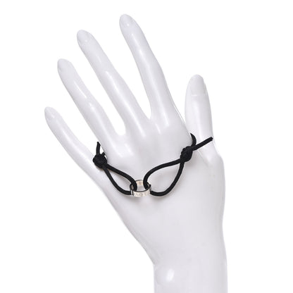 Cartier 18K White Gold Charity LOVE Adjustable Cord Bracelet Black 2 of 6