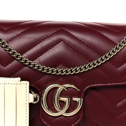 Gucci Calfskin Matelasse Mini GG Marmont Shoulder Bag With Card Holder Rosso Ancora 9 of 12