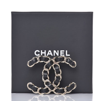Chanel Lambskin Chain CC Brooch Black Gold 5 of 5