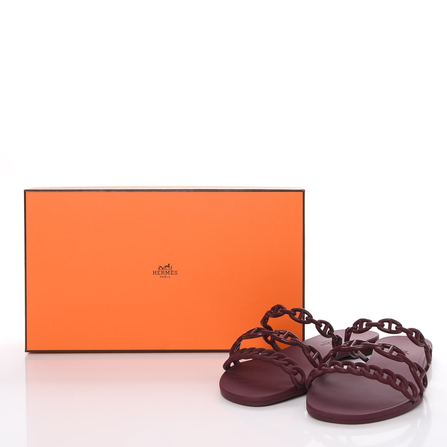 Hermes Rubber Chaine d' Ancre Rivage Sandals 37 Bordeaux 8 of 8