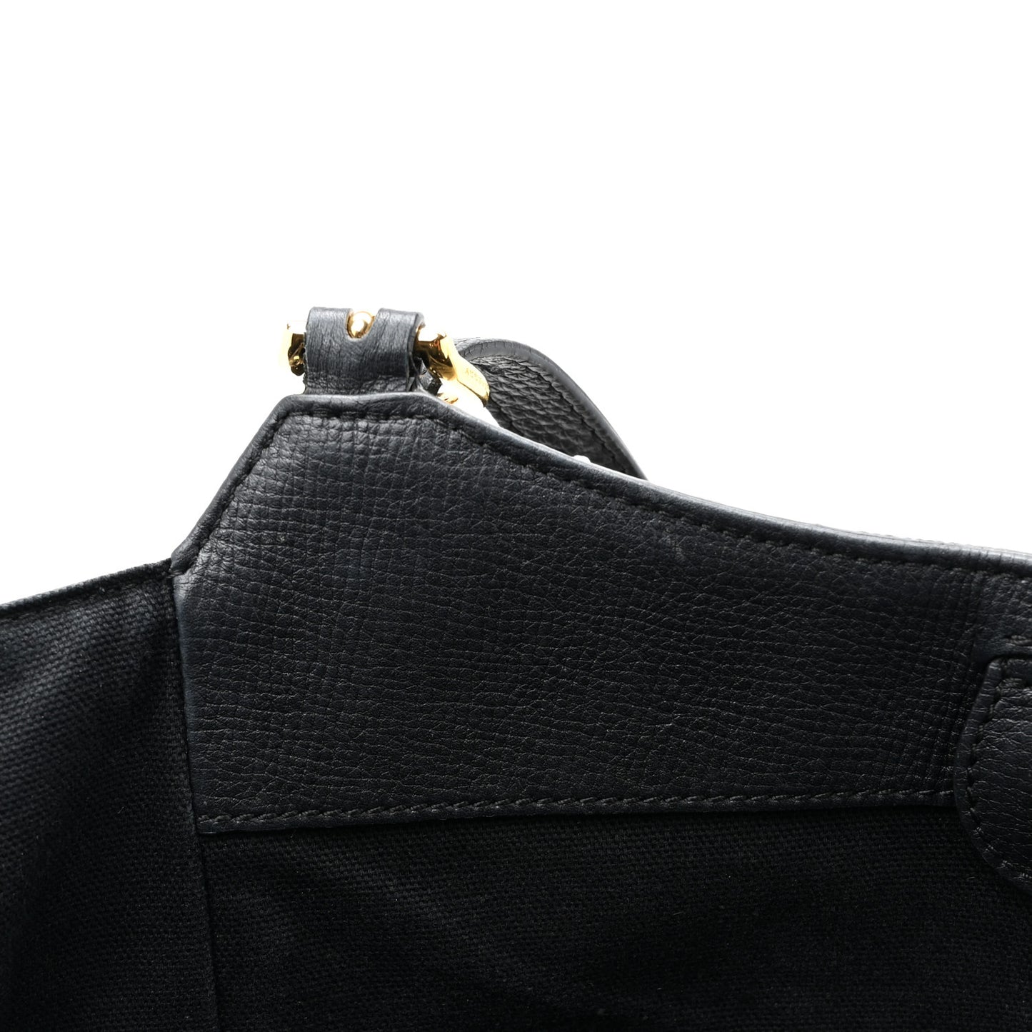 Grainy Calfskin House Check Small Canterbury Tote Black