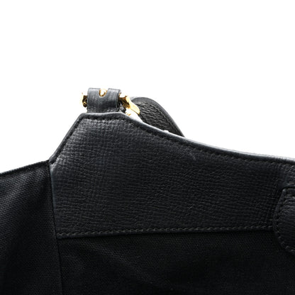 Burberry Grainy Calfskin House Check Small Canterbury Tote Black 11 of 16