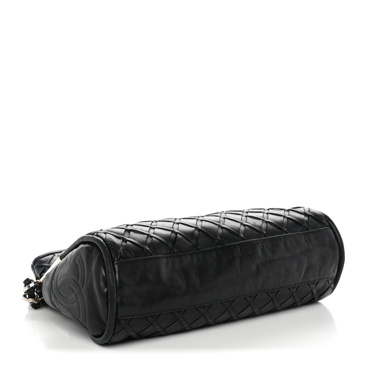 Lambskin Woven Medium Ultimate Soft Sombrero Hobo Black