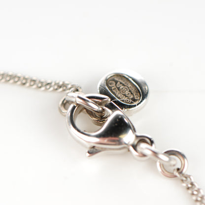 Chanel Crystal Camellia CC Necklace Silver 4 of 6