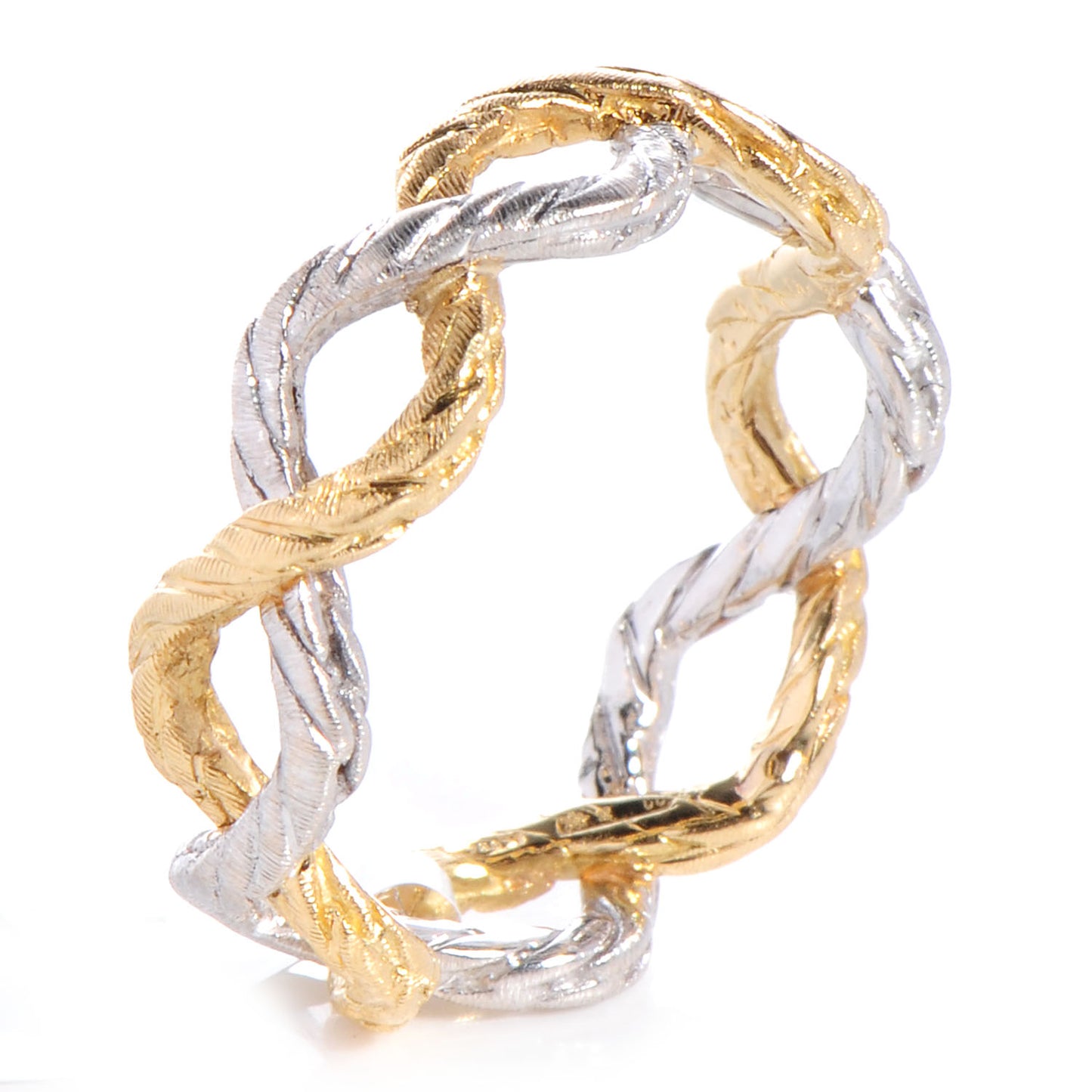 BUCCELLATI 18K Yellow and White Gold Ring Eternity 7