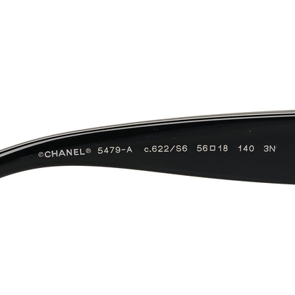 Chanel Acetate Charms Pearl Square Sunglasses 5479-A Black Gold 5 of 7