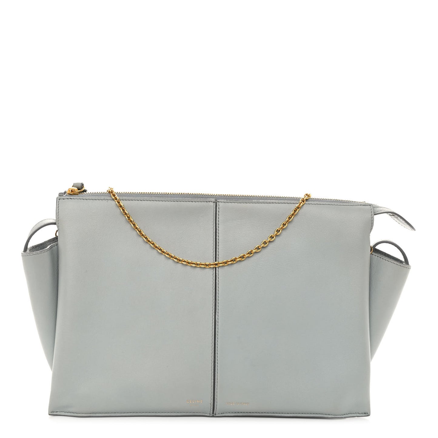 Smooth Calfskin Tri-Fold Clutch on Chain Cloud