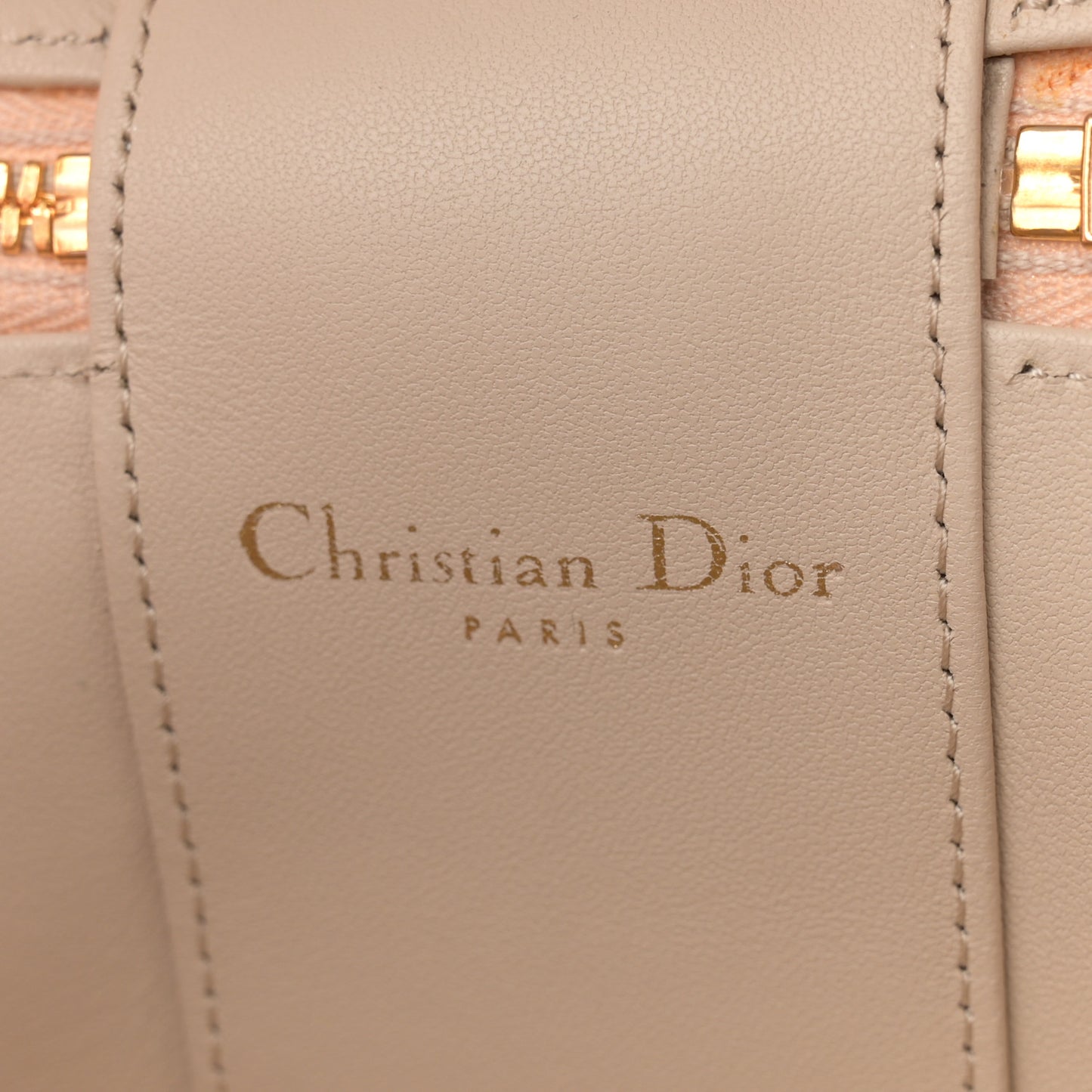 Calfskin CD Signature Vanity Caramel Beige