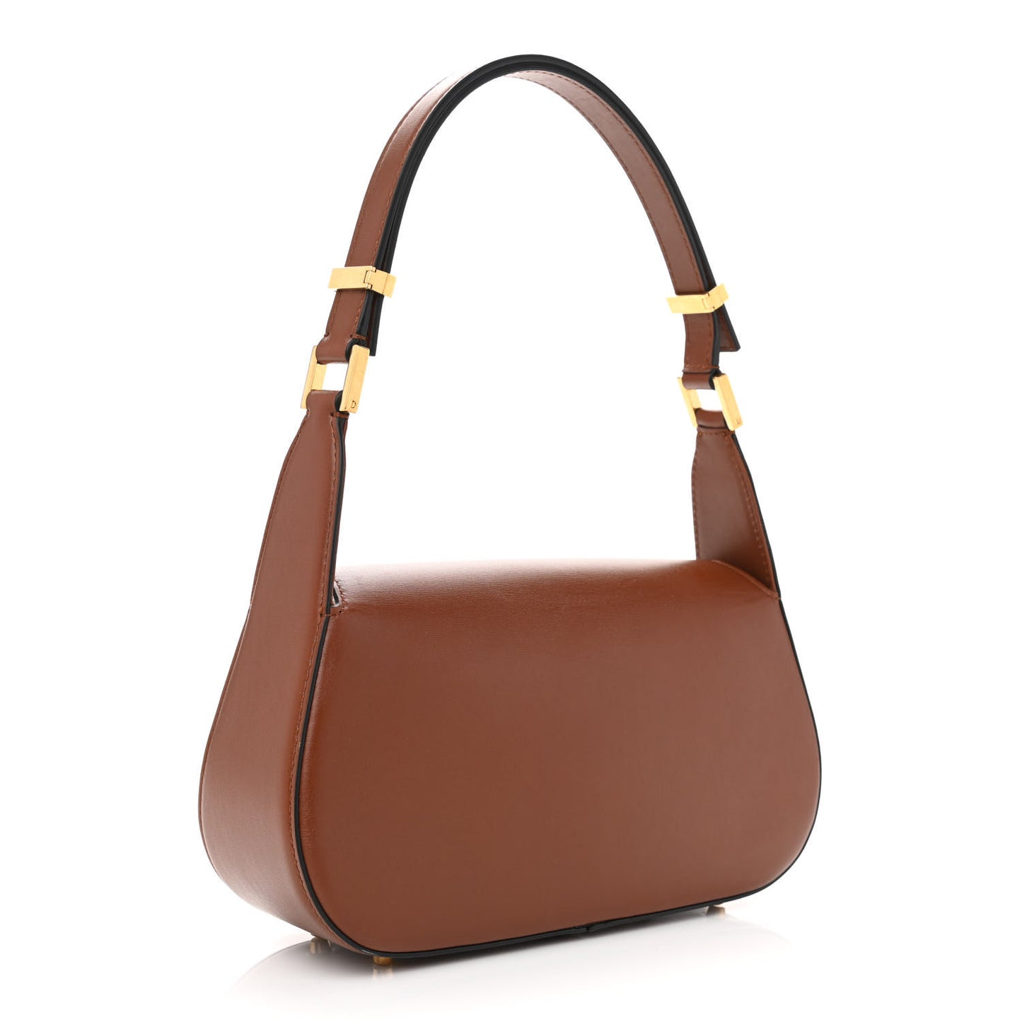 Smooth Calfskin VLogo Chain Shoulder Bag Saddle Brown