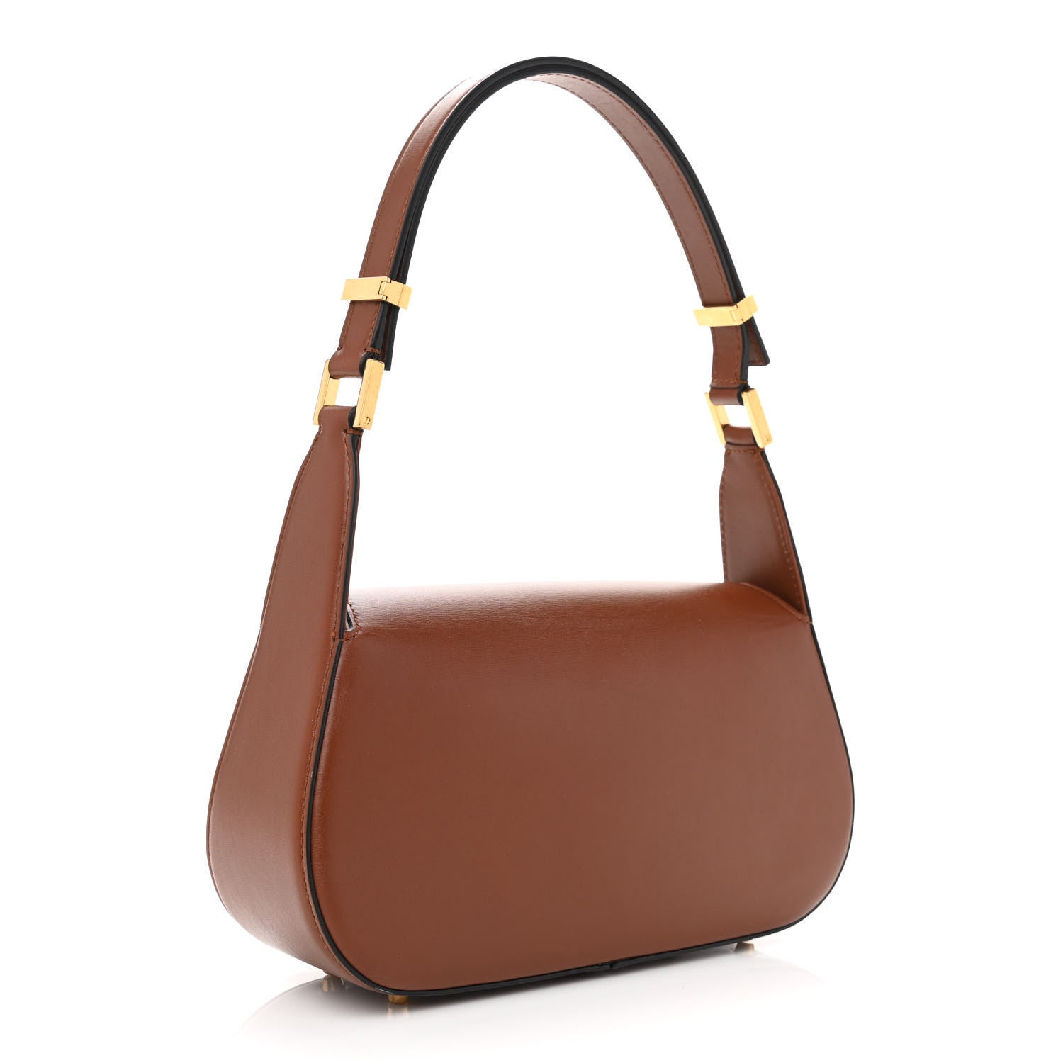 Valentino Garavani Smooth Calfskin VLogo Chain Shoulder Bag Saddle Brown 3 of 7