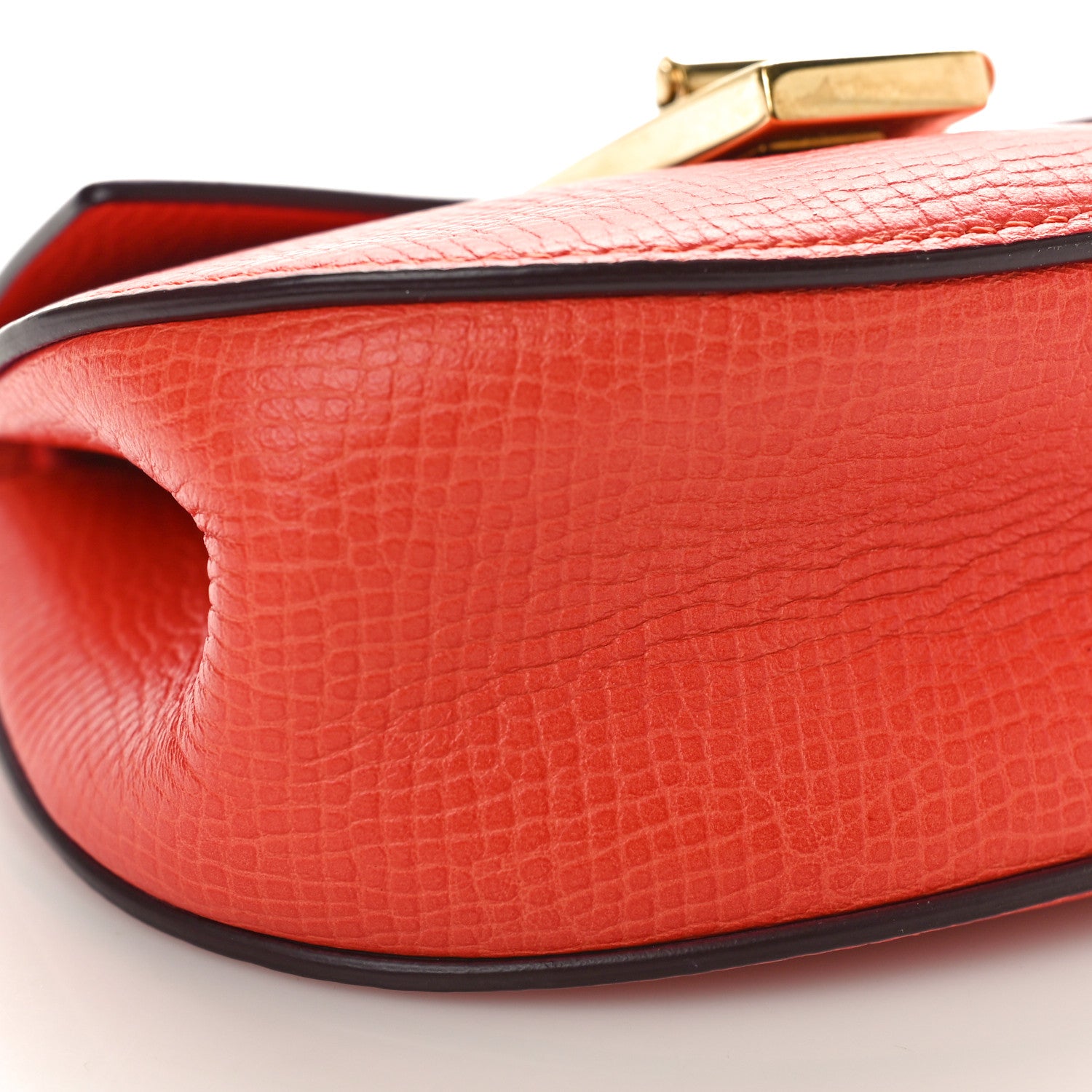 Chloe Grained Calfskin Lambskin Mini Drew Shoulder Bag Coral Pop 10 of 11
