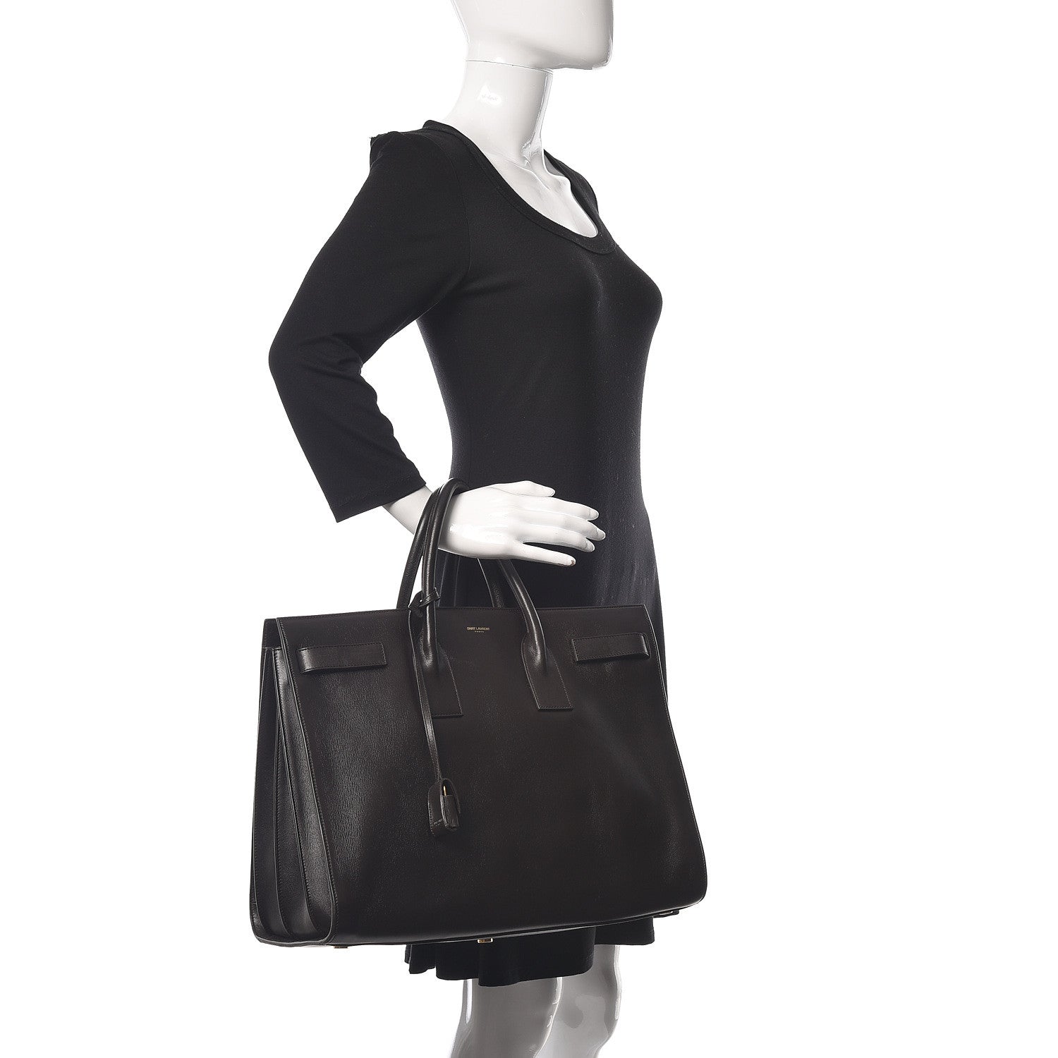 Saint Laurent Calfskin Large Sac De Jour Carryall Dark Brown 2 of 9