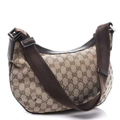 Gucci Monogram Medium Half Moon Hobo Dark Brown 2 of 10