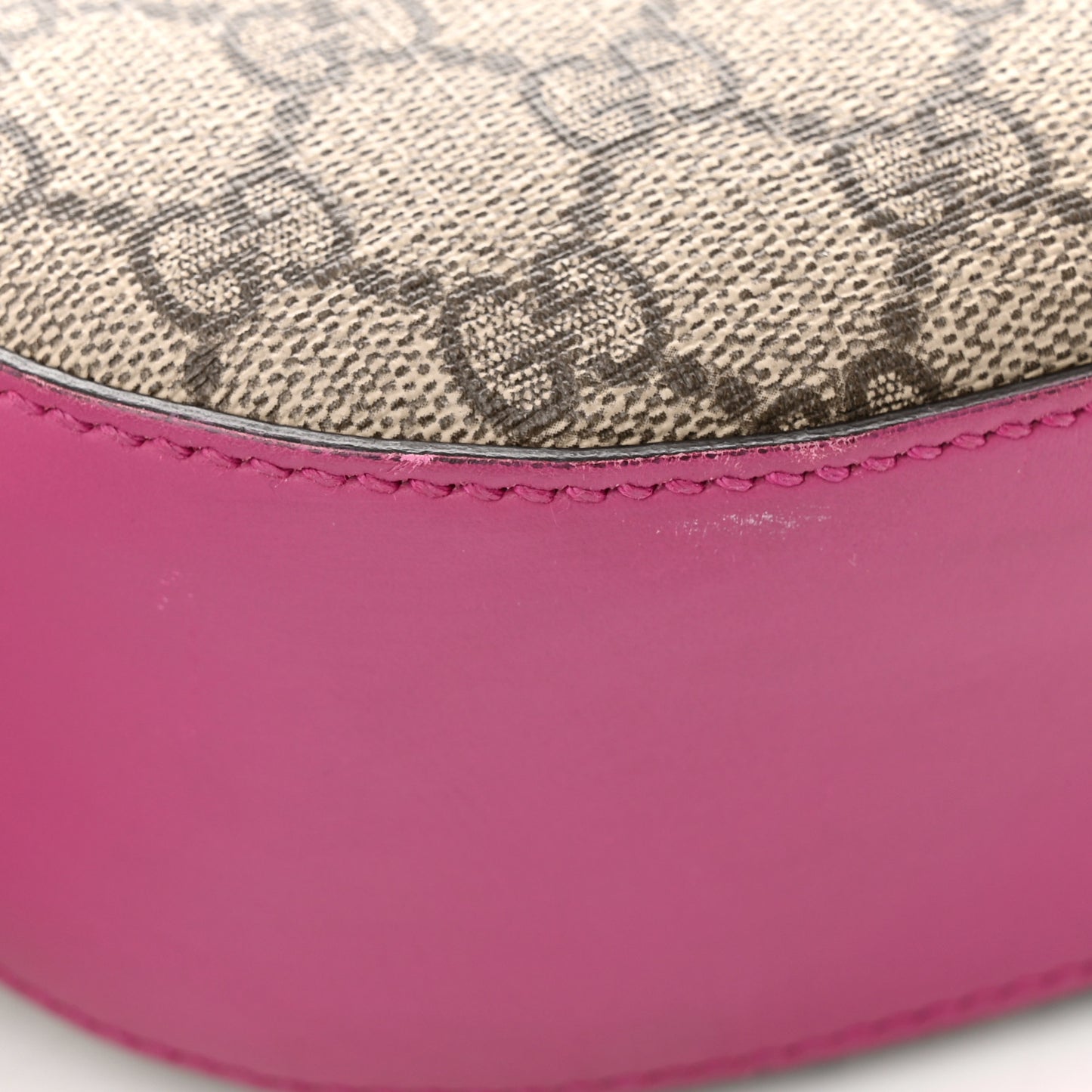 GG Supreme Monogram Calfskin Web Medium Padlock Messenger Shoulder Bag Beige Hibiscus Red New Rosette