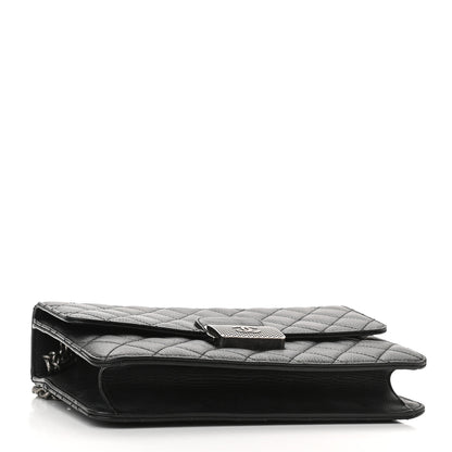 Chanel Goatskin Quilted CC University Top Handle Flap Black 4 of 11