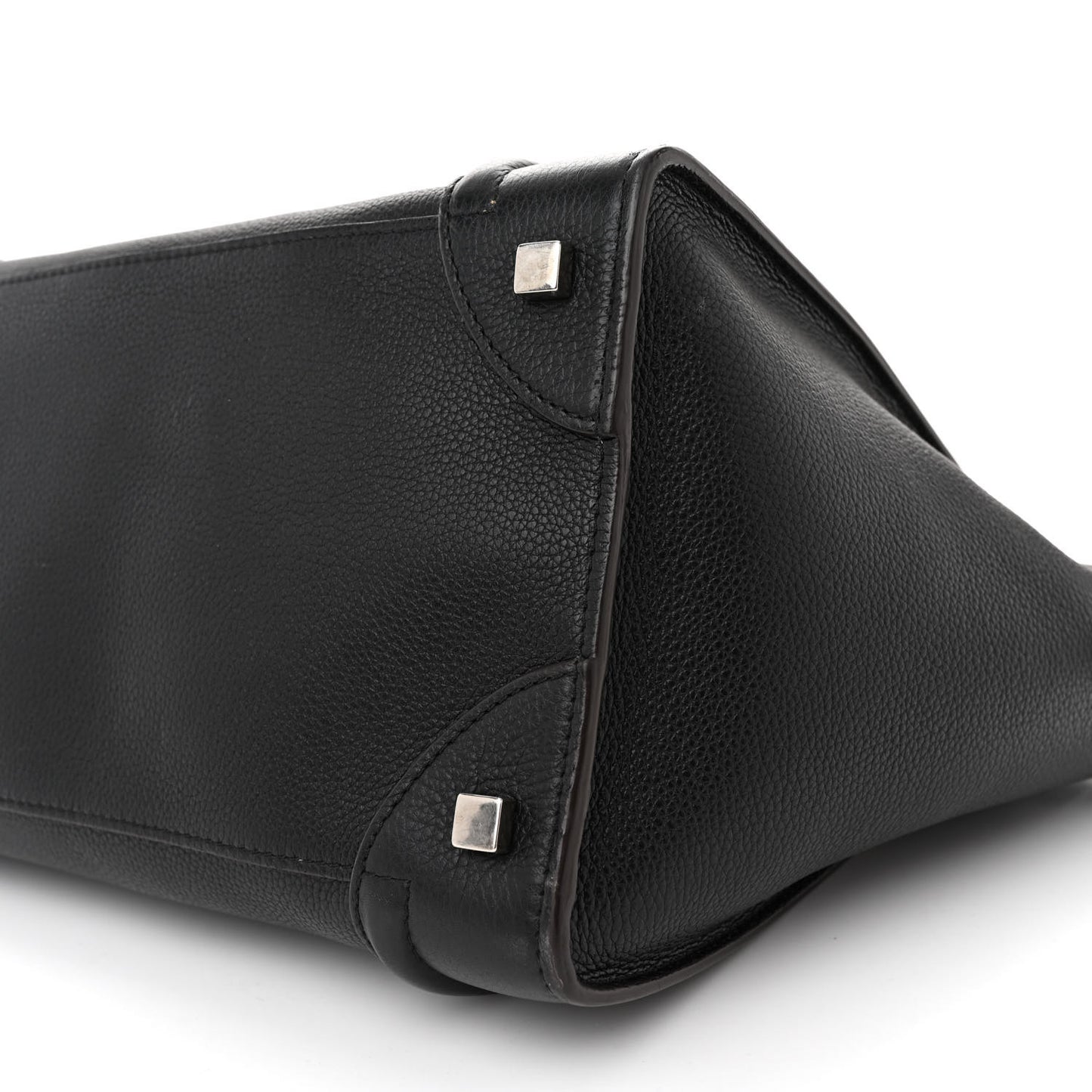 Drummed Calfskin Mini Luggage Black