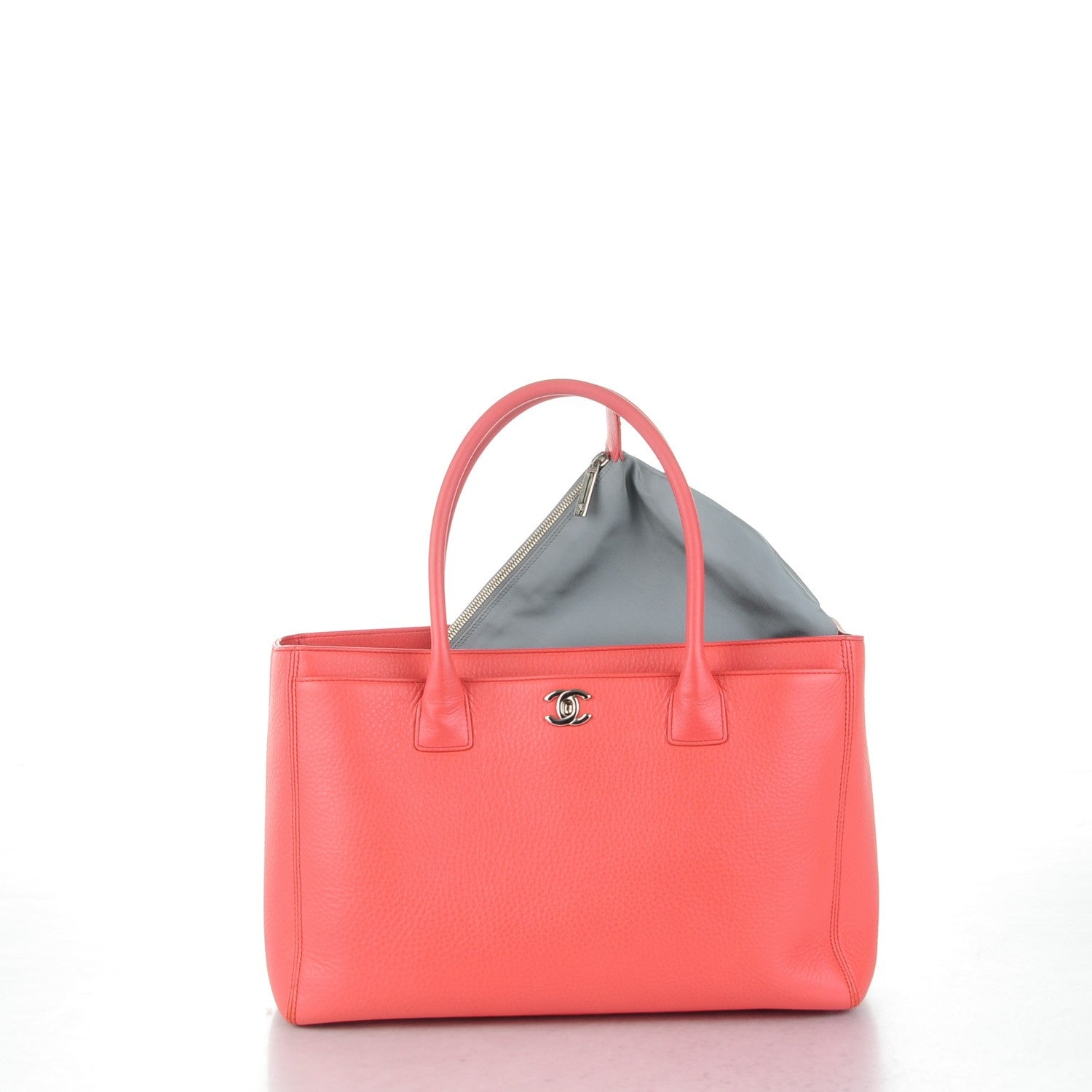 Chanel Calfskin Cerf Executive Shopper Tote Coral 5 of 12