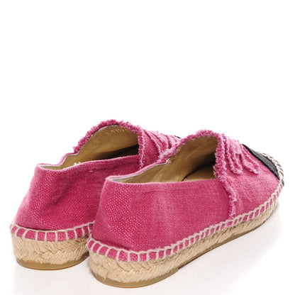 Chanel Toile CC Espadrilles 38 Pink Black 5 of 9