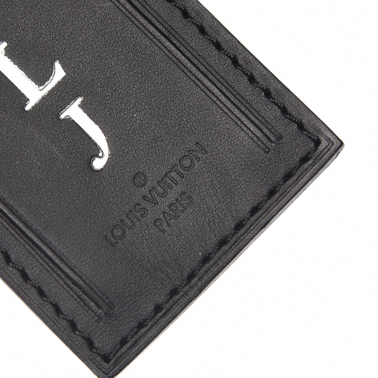 Calfskin Luggage Tag Black