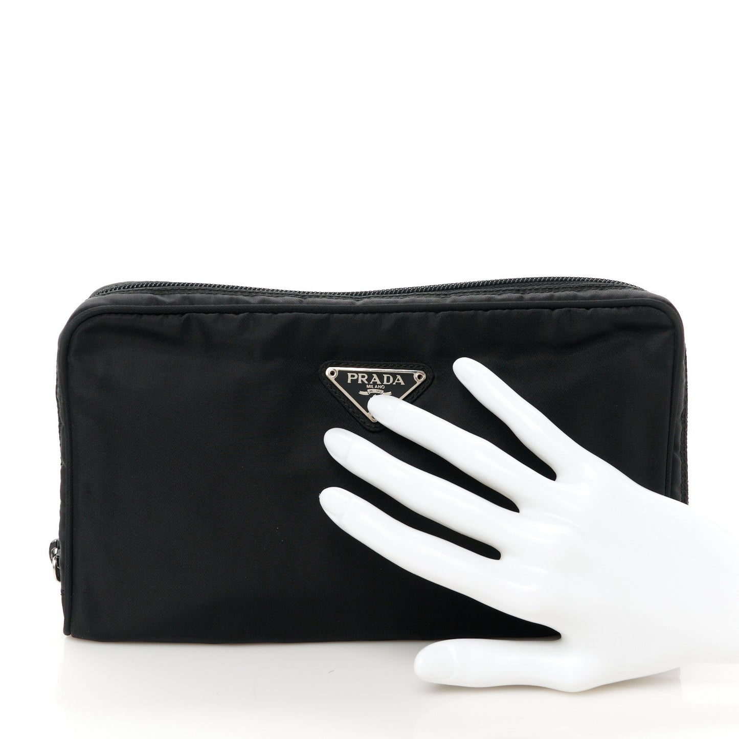 Tessuto Nylon Vela Cosmetic Pouch Black