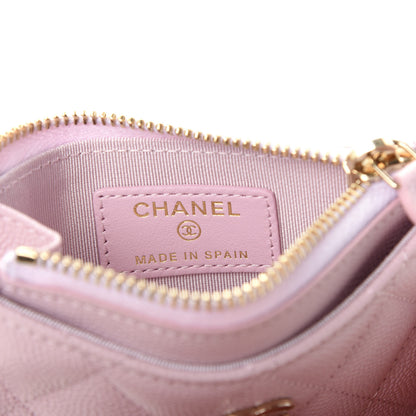 Chanel Caviar Quilted CC Zip Card Holder Light Pink 6 of 8