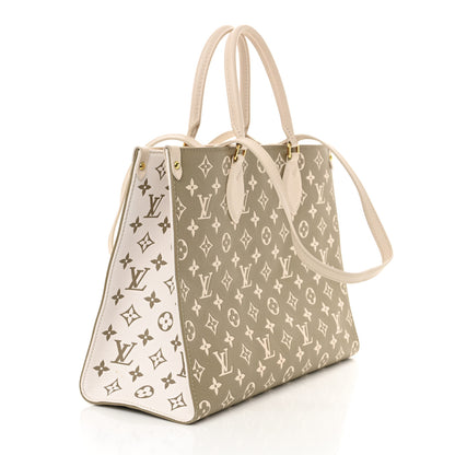 Louis Vuitton Empreinte Monogram Spring In The City Onthego MM Kaki Beige Cream 2 of 10