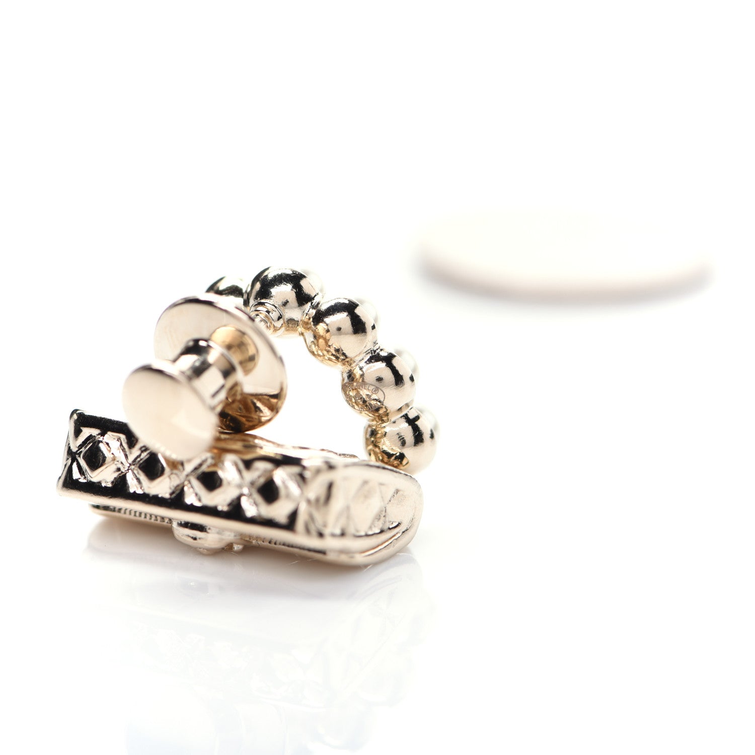 Chanel Pearl Quilted Flap Brooch Gold 4 of 5