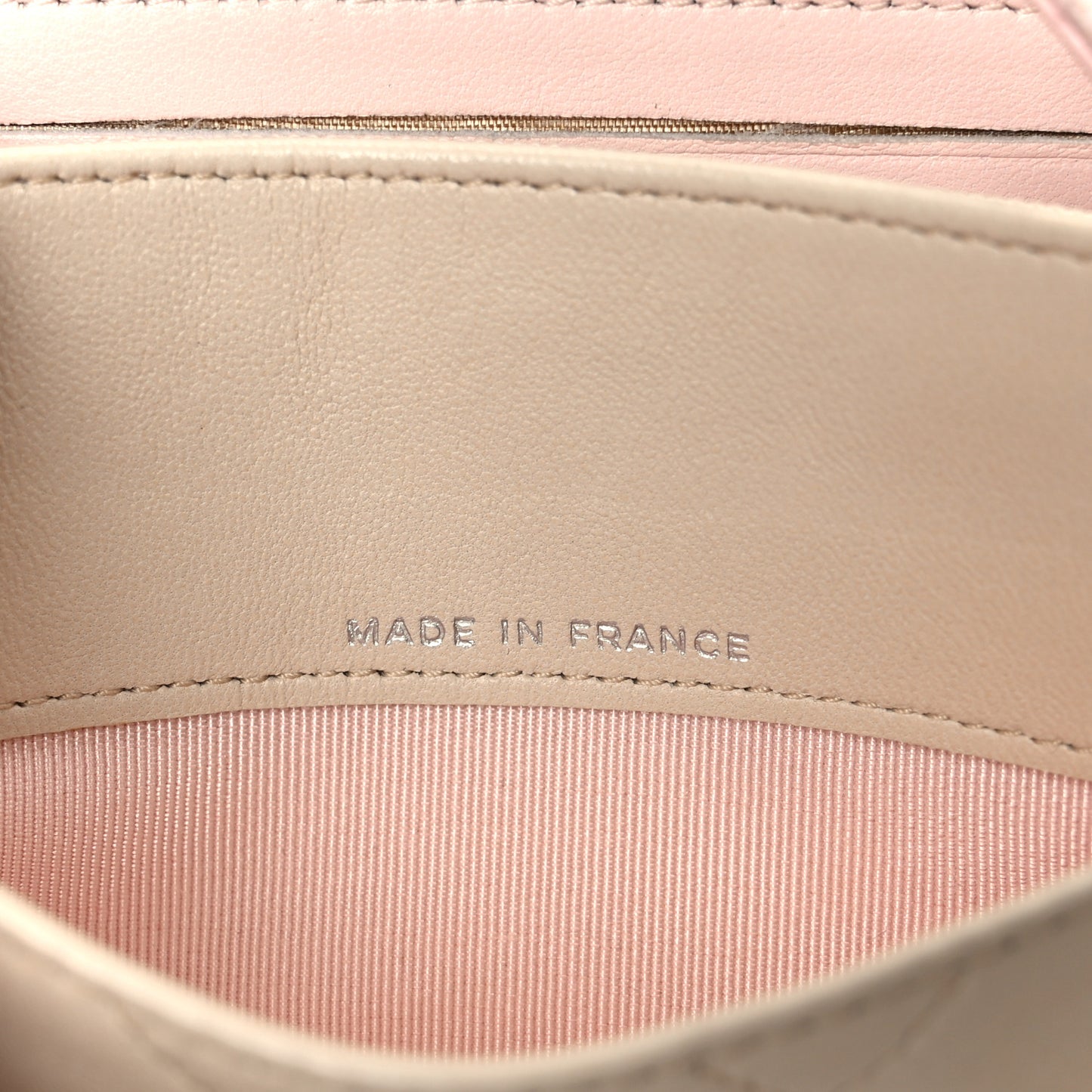 Lambskin Quilted Small Flap Wallet Light Beige