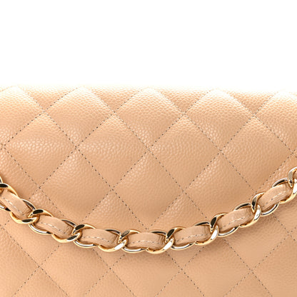 Chanel Caviar Quilted Jumbo Double Flap Beige 8 of 11