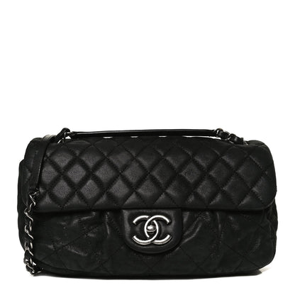Chanel Iridescent Calfskin Quilted East West Flap Black 1 of 13