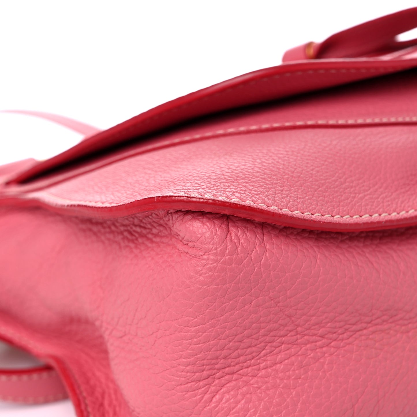 Calfskin Small Marcie Satchel Coral Pop