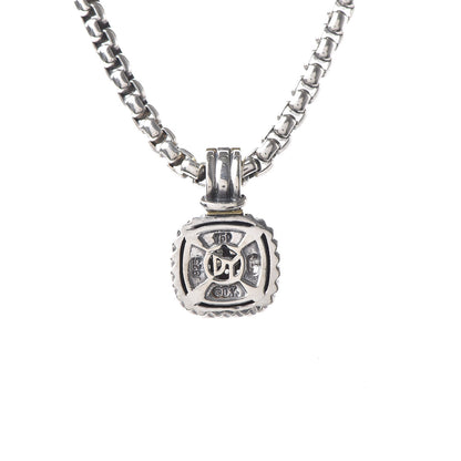 David Yurman Sterling Silver 18K Yellow Gold Diamond 7mm Albion Pendant Necklace 6 of 6