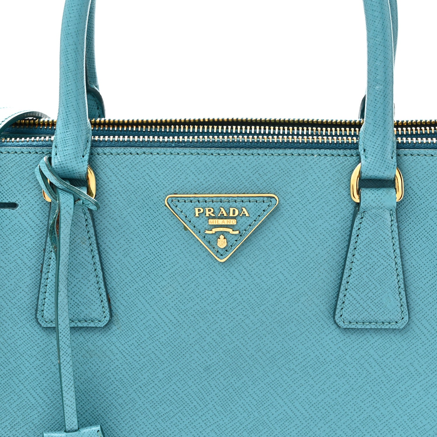 Prada Saffiano Small Galleria Double Zip Tote Turchese 7 of 11