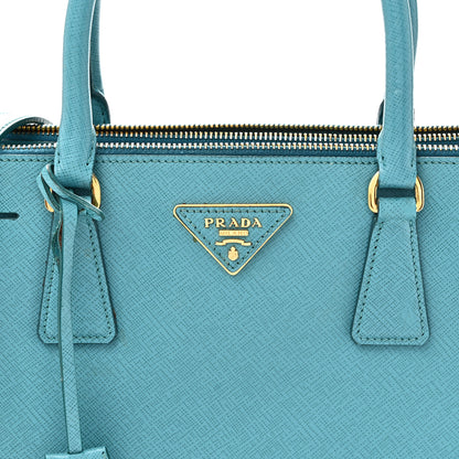 Prada Saffiano Small Galleria Double Zip Tote Turchese 7 of 11
