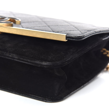 Chanel Caviar Suede Stitched Lady Coco Wallet On Chain WOC Black 10 of 15
