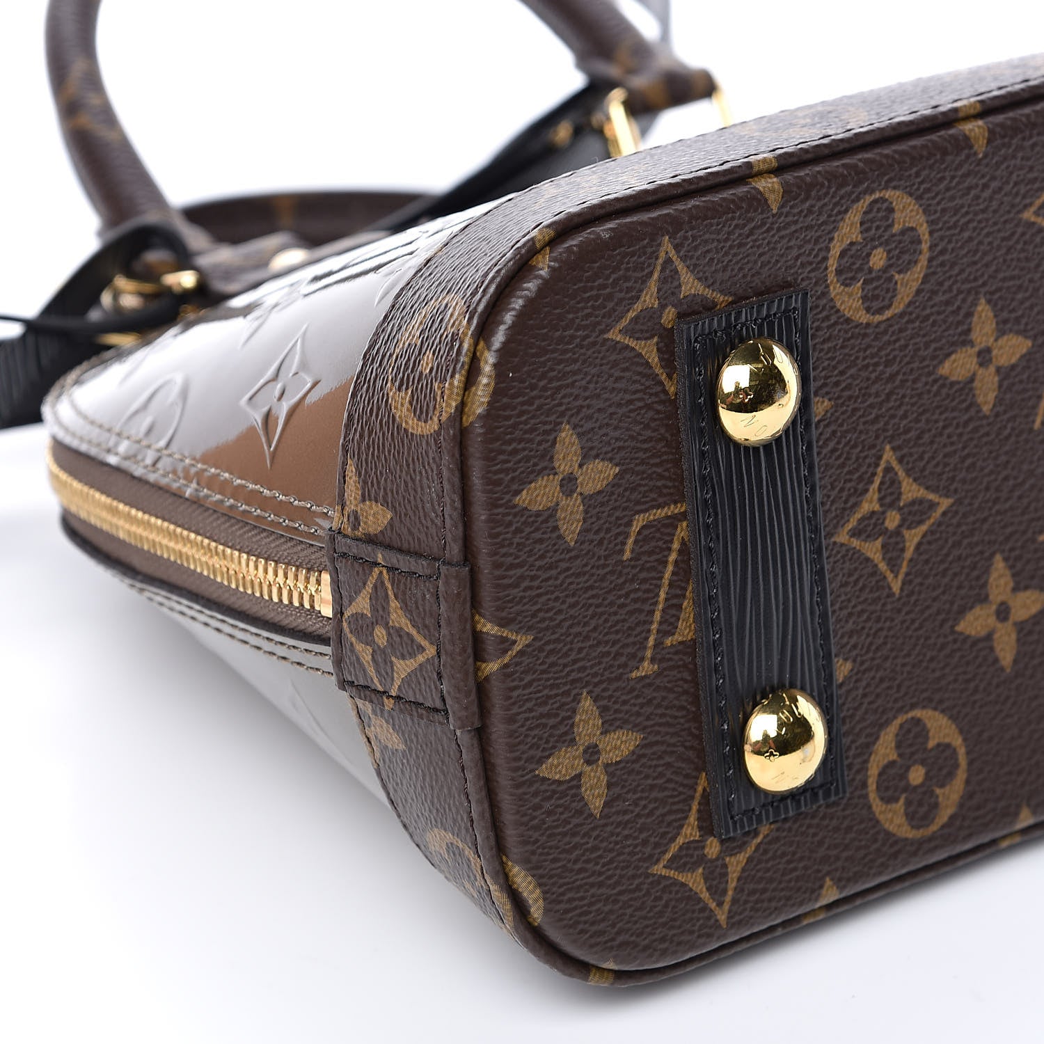 Louis Vuitton Vernis Epi Monogram Alma BB Champagne Metallise 7 of 8