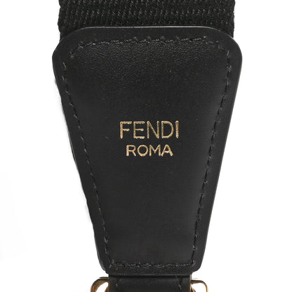 Fendi Jacquard Ribbon Vitello King FF Bi-Color Intreccio Adjustable Strap You Black 3 of 4