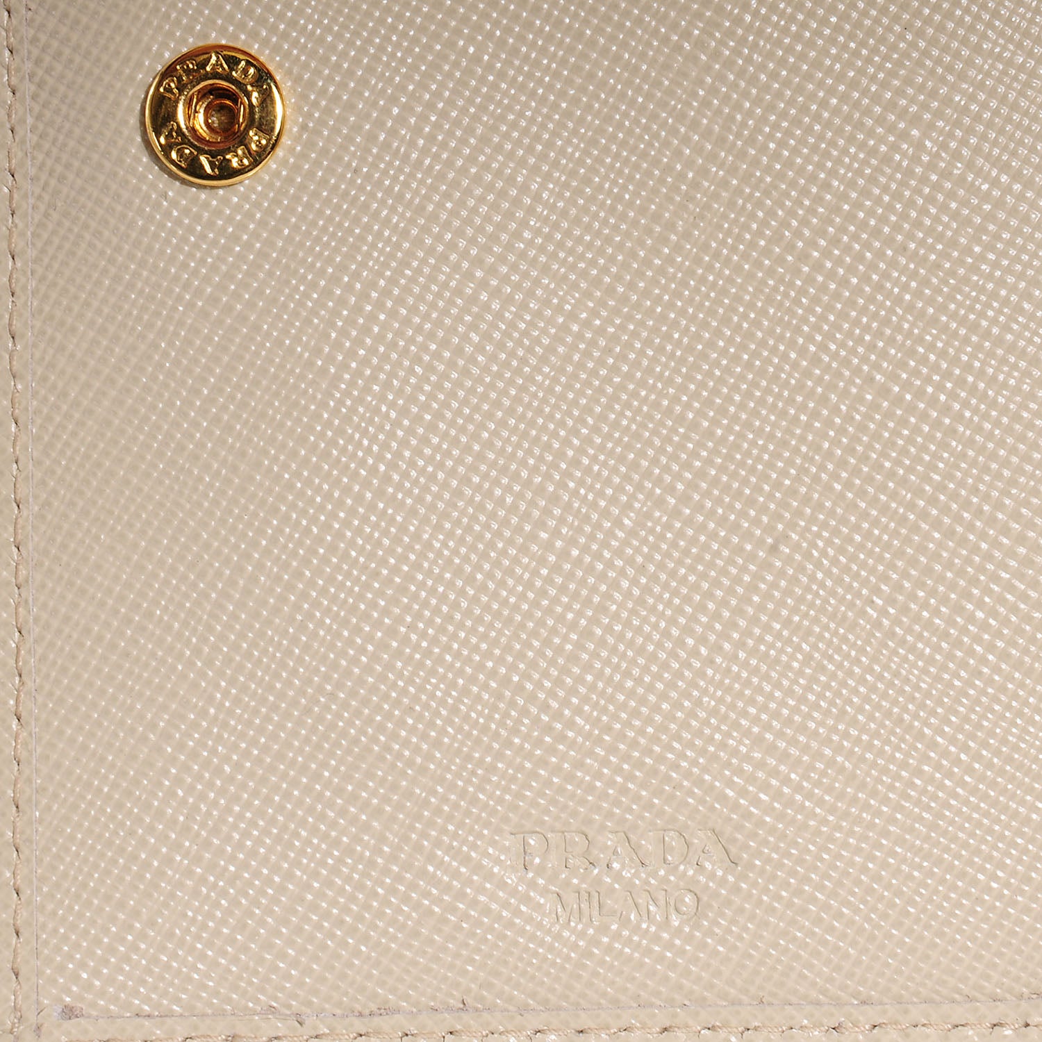 Prada Saffiano Metal Bi-Fold Wallet Cera 6 of 9